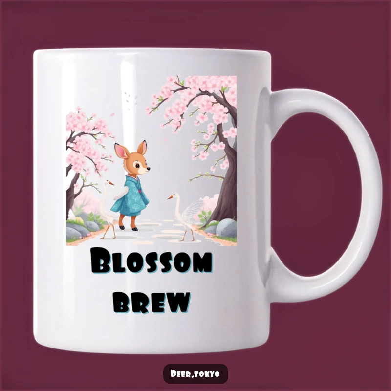 Funny Blue Crane Kimono Deer Mug: Journey Through Art and Humor