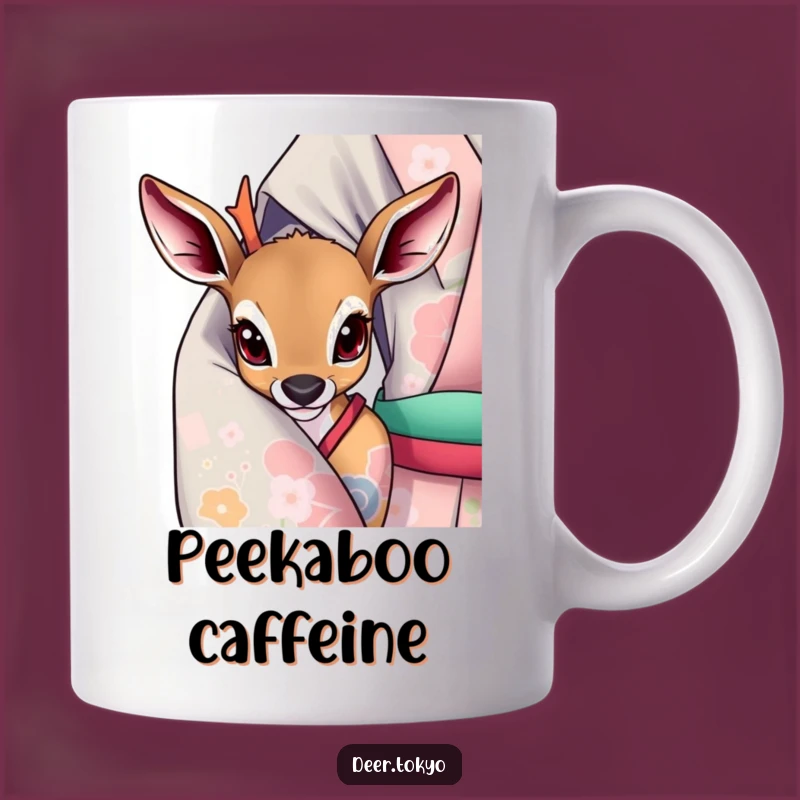 Curious Deer Kimono Mug: Peek-a-Boo Fun for a Whimsical Morning