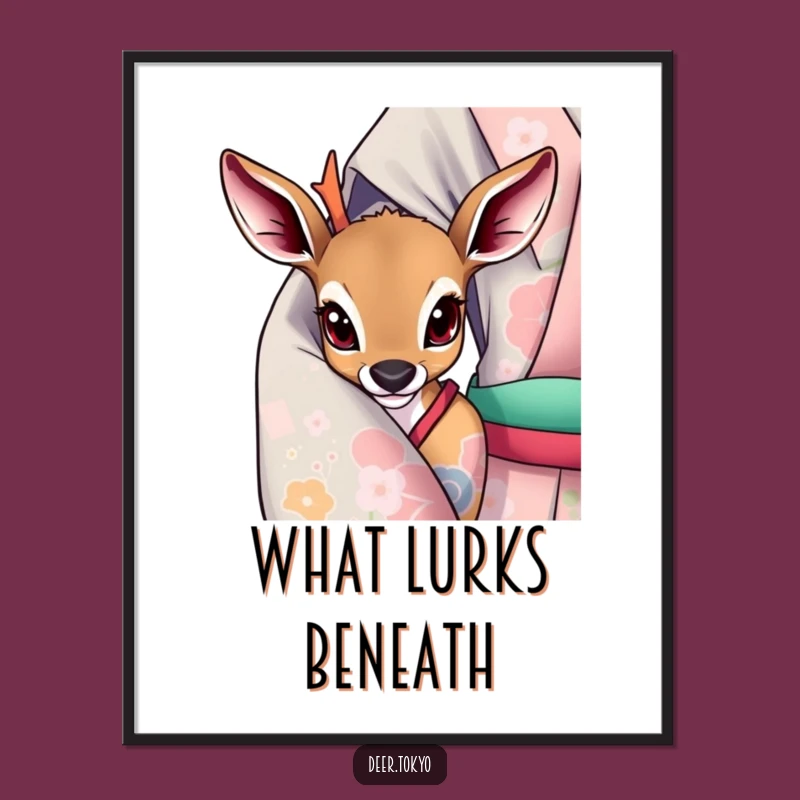 Whimsical Deer Kimono Poster: Bring Playful Charm to Your Walls