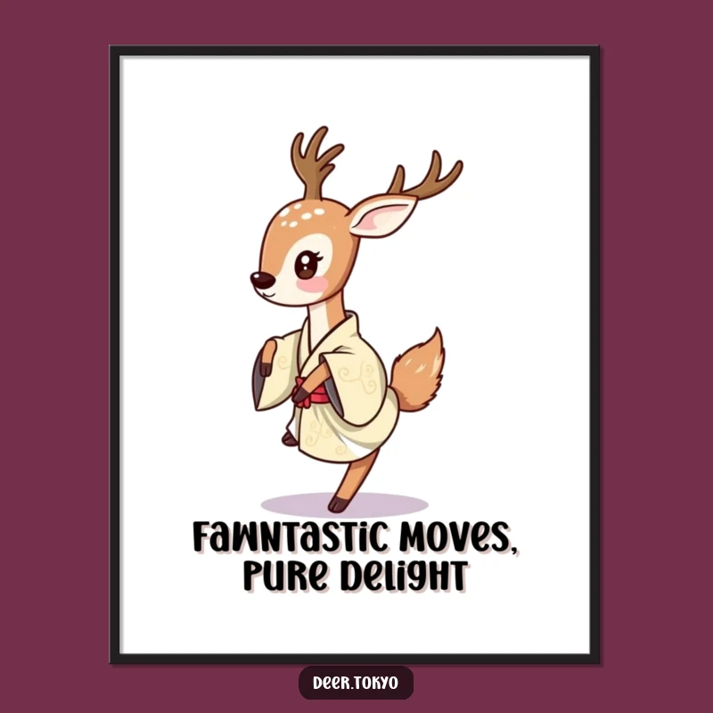 Whimsical Free Printable Wall Art: Dancing Deer - Downloadable Artistic Decor