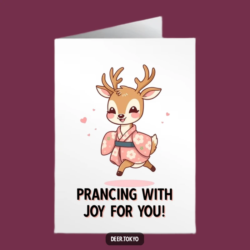 Free Printable Congrats Card: Joyful Deer, Elegant Downloadable Celebration Gift