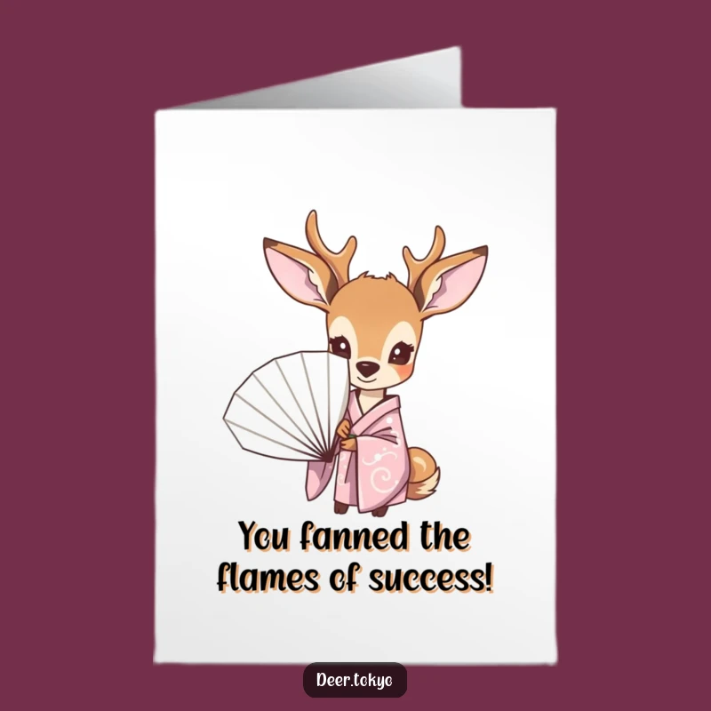 Free Printable Congrats Card: Curious Deer Kimono, Humorous Downloadable Gift Idea