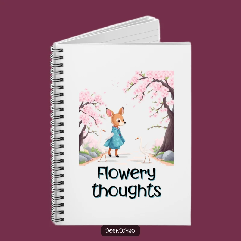 Funny Blue Crane Kimono Deer Notebook: Capture Your Artistic Thoughts