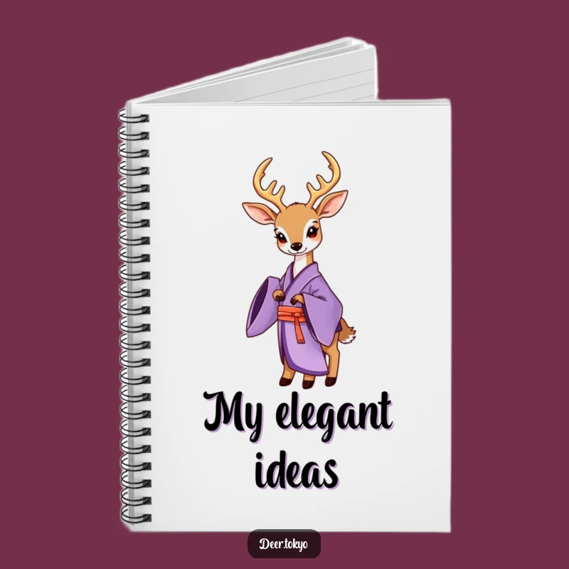 Funny Purple Kimono Deer Notebook: Elegant Notes, Stylish Journal Gift