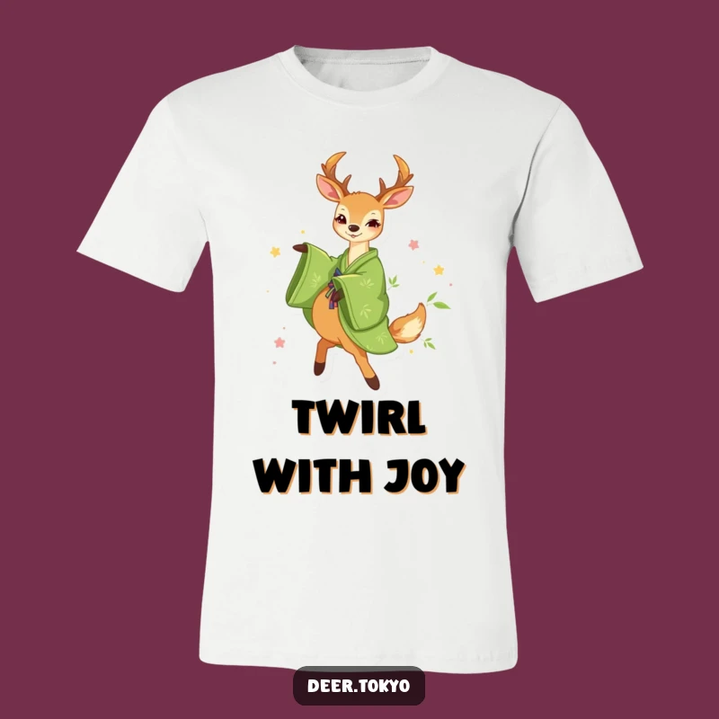 Funny Green Kimono Deer T-Shirt: Bamboo Dance, Happy Art, Great Gift