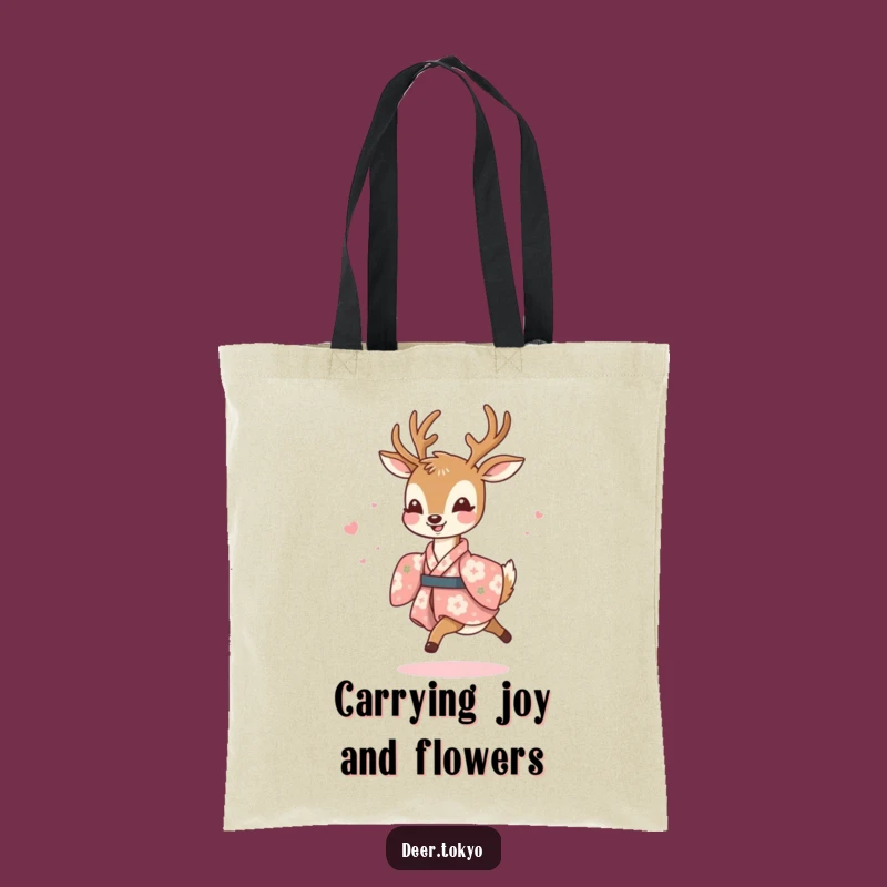 Funny Joyful Deer Floral Kimono Tote Bag - Carry Happiness Everywhere
