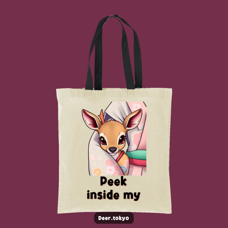 Charming Deer Kimono Tote Bag: Carry Your Essentials with Playful Style